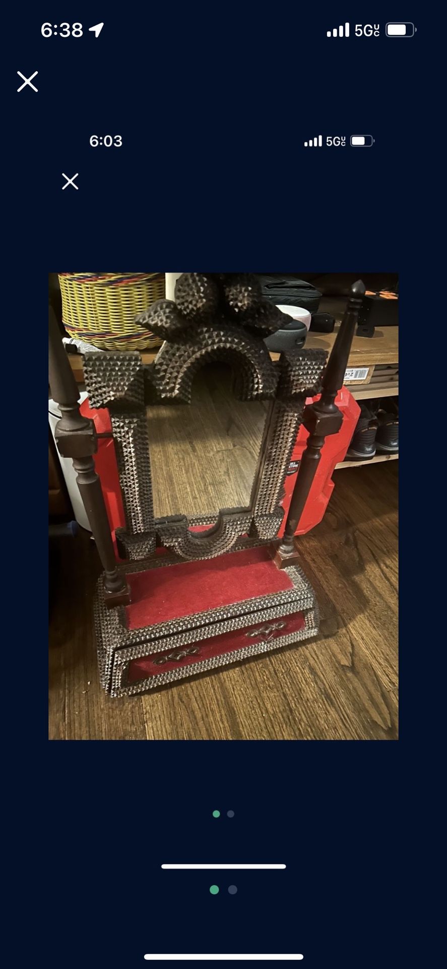 Believe it’s a makeup mirror fragile unique just sitting around asking 100 need gone cleaning house