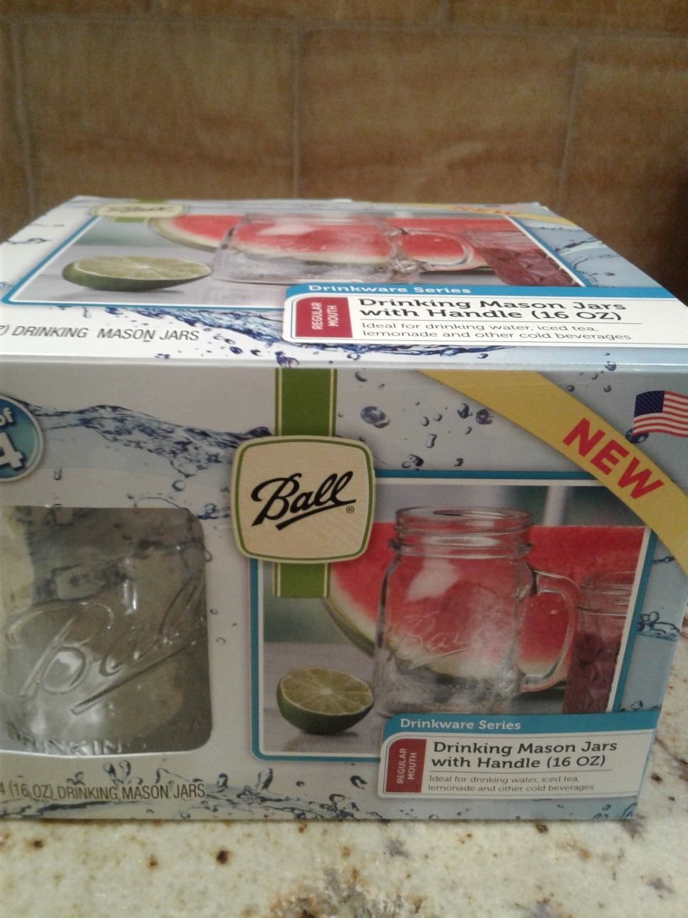 Ball mason jars with handles. New