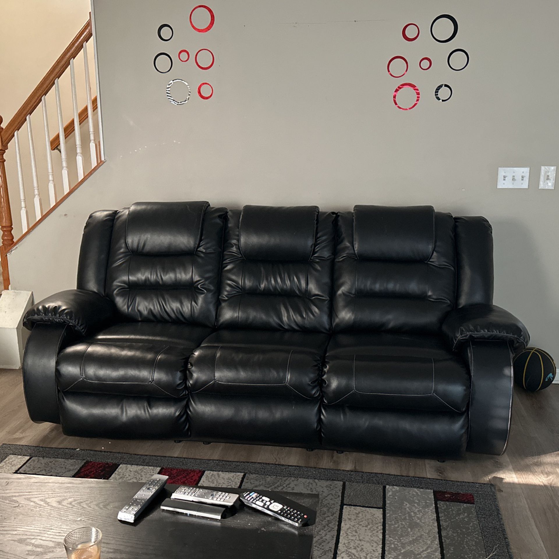 Black Couch and Loveseat