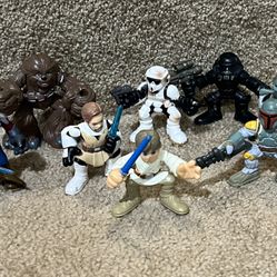 Star Wars Galactic Heroes Playskool lot of 7 Chewbacca Luke Skywalker Boba Fett