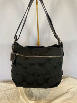 Coach 24 CM signature duffle,black and dark navy shoulder bag