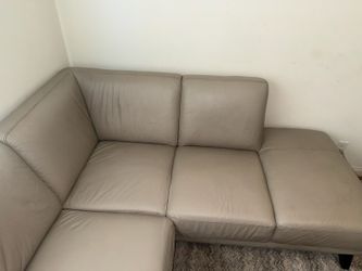 Leather beige couch