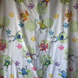 Whimsical Frog Shower Curtain With Hooks