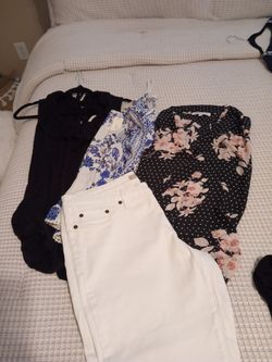 Women's Summer Blouses & White Capris