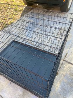 Large Black Wire Dog Crate with Tray