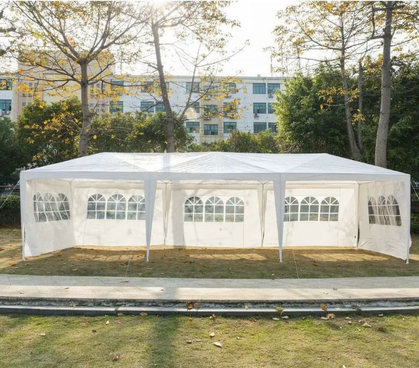 NEW Outdoor Cover White Tent with side wall windows for Wedding Party Patio Gazebo canopy Camping