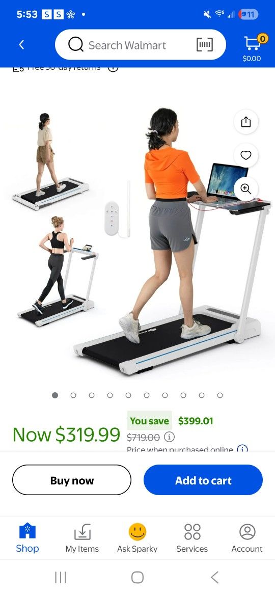 Goplus 3in 1 Folding Treadmill W /table Spekers