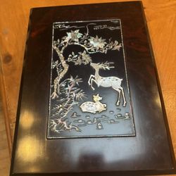 Stunning Chinese Inlaid Lacquer Storage Box