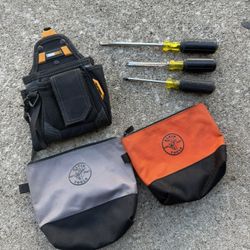 Klein Tools Tool Pouchs And Screw Drivers.