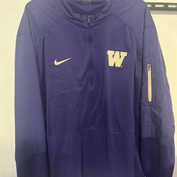 Nike Mens Washington Huskies Dri Fit Sideline Jacket 1/4 Zip Used 2XL Purple 2X