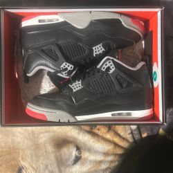 Air Jordan 4 Retro Black/fire Red-cement Grey