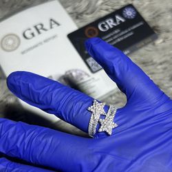 Baguette Star Toi Et Moi Ring Lab Diamond 14k White Gold