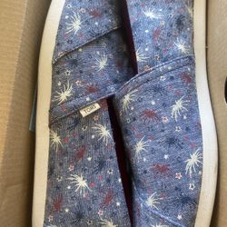TOMS Classic Women's Size 10 Shoes 4th Of July Fireworks Comfort slip on Flat