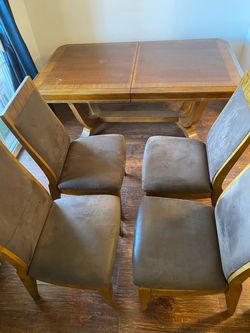 Wood Dining Table with 4 Chairs