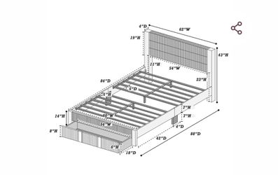 Queen bed frame and mattress