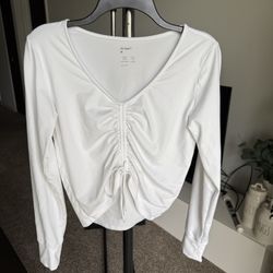 Women's GAP Modern Ruched V-Neck T-Shirt