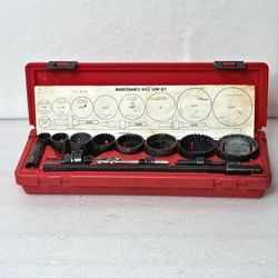 Maintenance Hole Saw Kit 9 Saws 3 Arbors Extension Case Chart Complete Set
