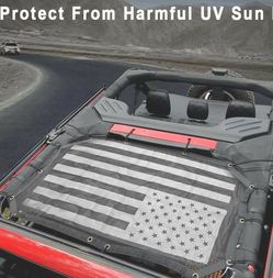 Sunshade mesh uv protection bikini top cover net for 2007-2017 jk/ jku 2 door version ( national flag )