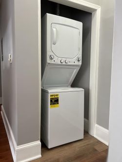 Large capacity, stackable washer, and dryer