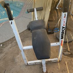 Standard Weight bench With Bar & Some Weight Plates 