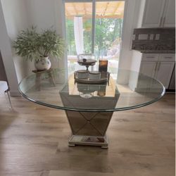 Round Glass Table With 5 Chairs 