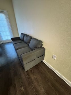Gray Fabric 3-Seat Sofa