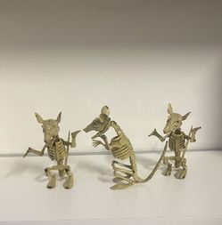 Halloween Mice Rat Skeleton Decoration Set Of 3