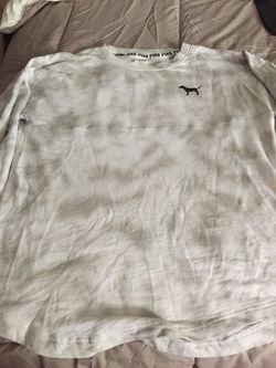 Vs pink sweat shirt gray and white
