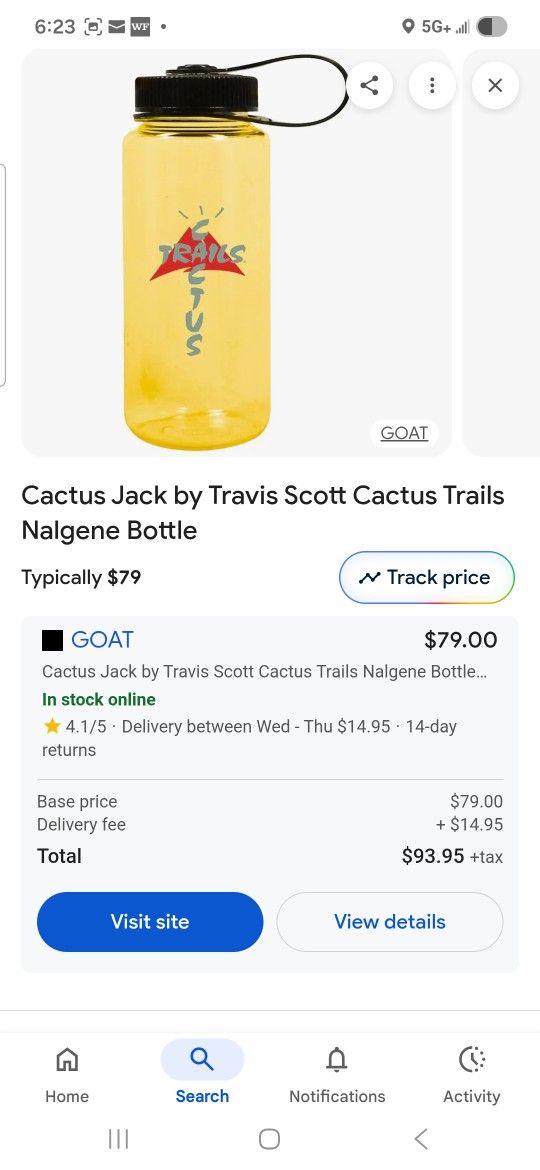 Cactus Jack Water Bottles