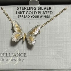 14k GP Butterfly Necklace