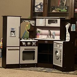 Kids Wooden Play Kitchen Set – Realistic & Sturdy