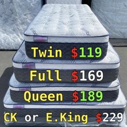 Queen Bamboo Plush Comfort Europillow Top 12inch Mattress 