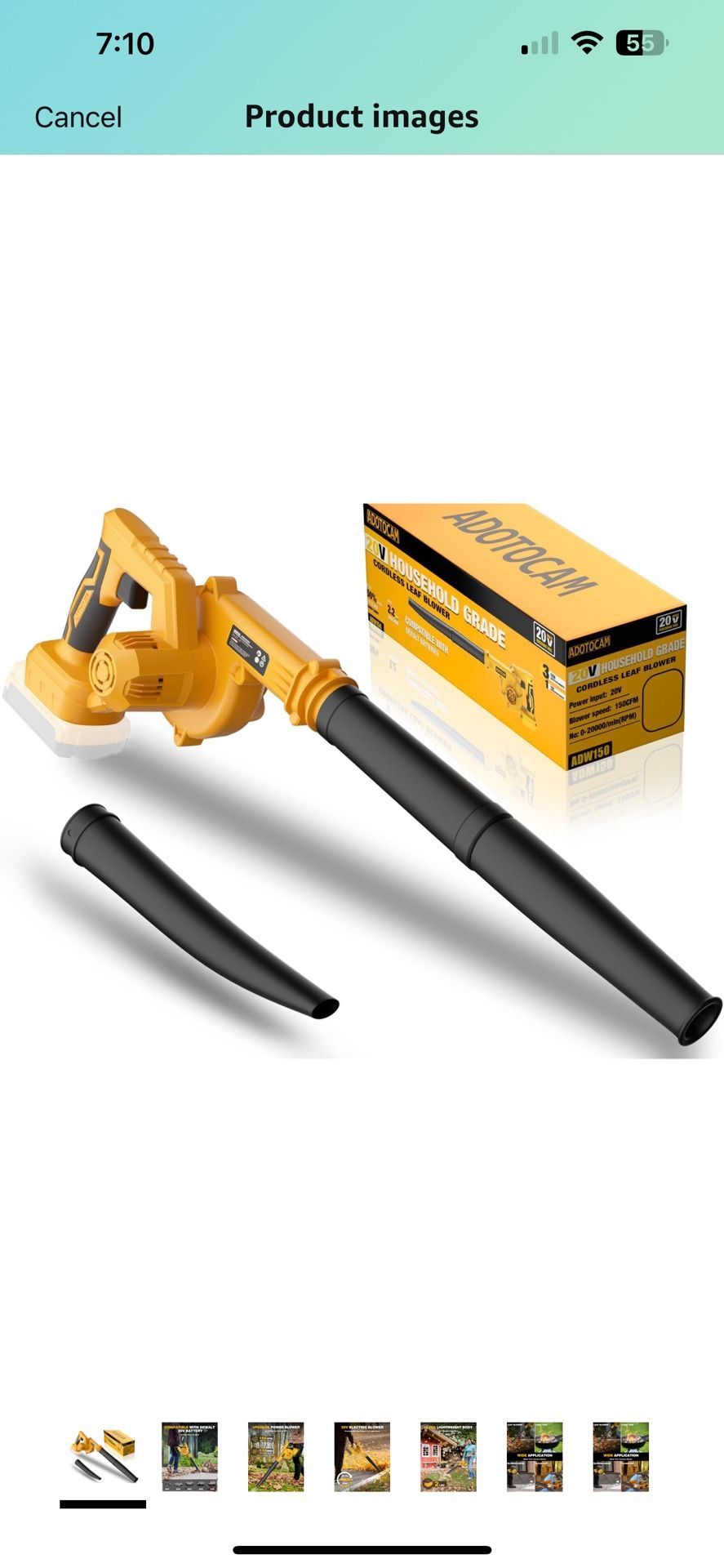 Cordless Leaf Blower for Dewalt 20V Max Battery(Not Battery), 130 MPH Electric Leaf Blower, Variable Speed Battery Powered Leaf Blowers for Yard Lawn 