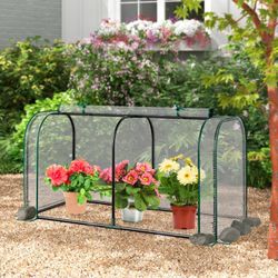 Outdoor Mini Tunnel Greenhouse with PVC Cover
