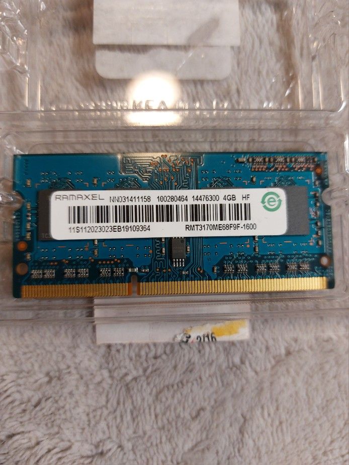 HP Ramaxel Laptop DDR3 1600 4GB Memory Stick New