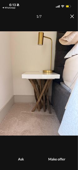Hartwick Branched Side Table/ Nightstand - (Light NOT INCLUDED)