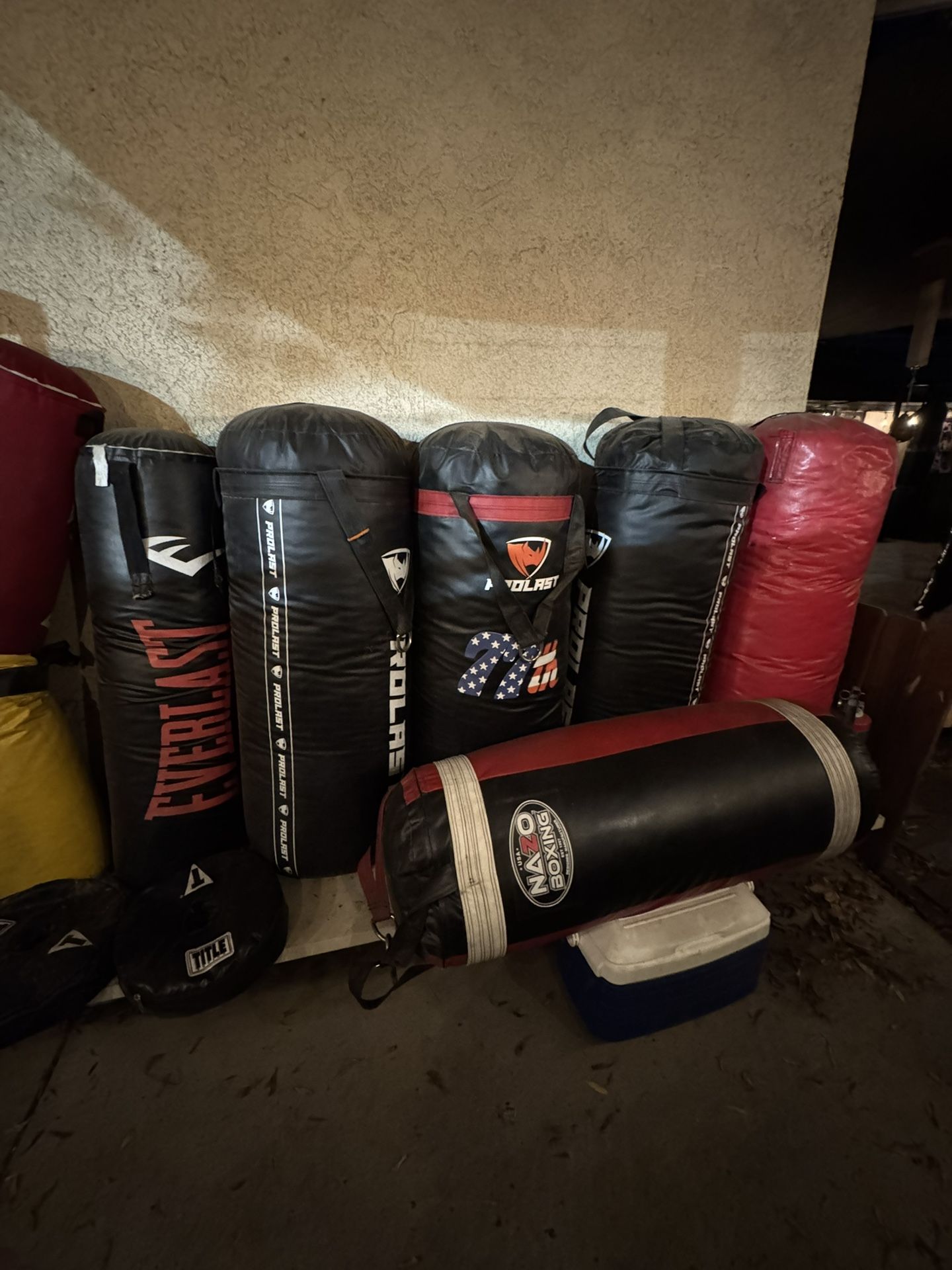 Boxing Bags and Ring 