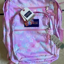 NEW!..📚✏️📕🖍️ SCHOOL JANSPORT PINK FLOWERS 🌸 GIRLS backpack