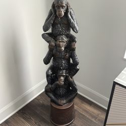 Monkeys Stacked Statue (Hear No Speak No See No Evil)
