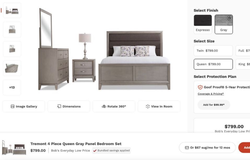 Tremont Bedroom Set With Two Nightstands