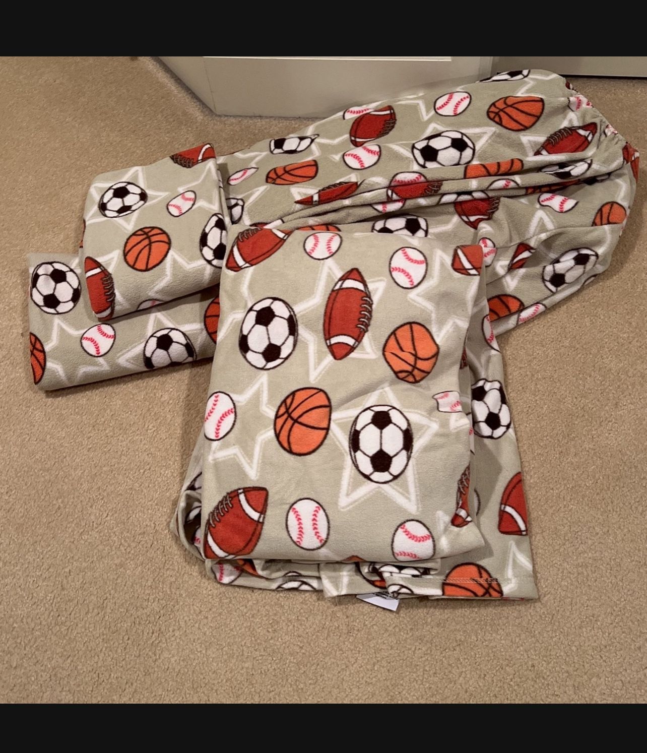 Sports Theme Soft Fleece Sheet Set - Full Size