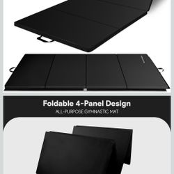BalanceFrom Folding Gymnastics Mat, Thick Home Gym Floor Tumbling Equipment, Portable Exercise and Workout Pad for Pilates, Aerobics, and Martial Arts
