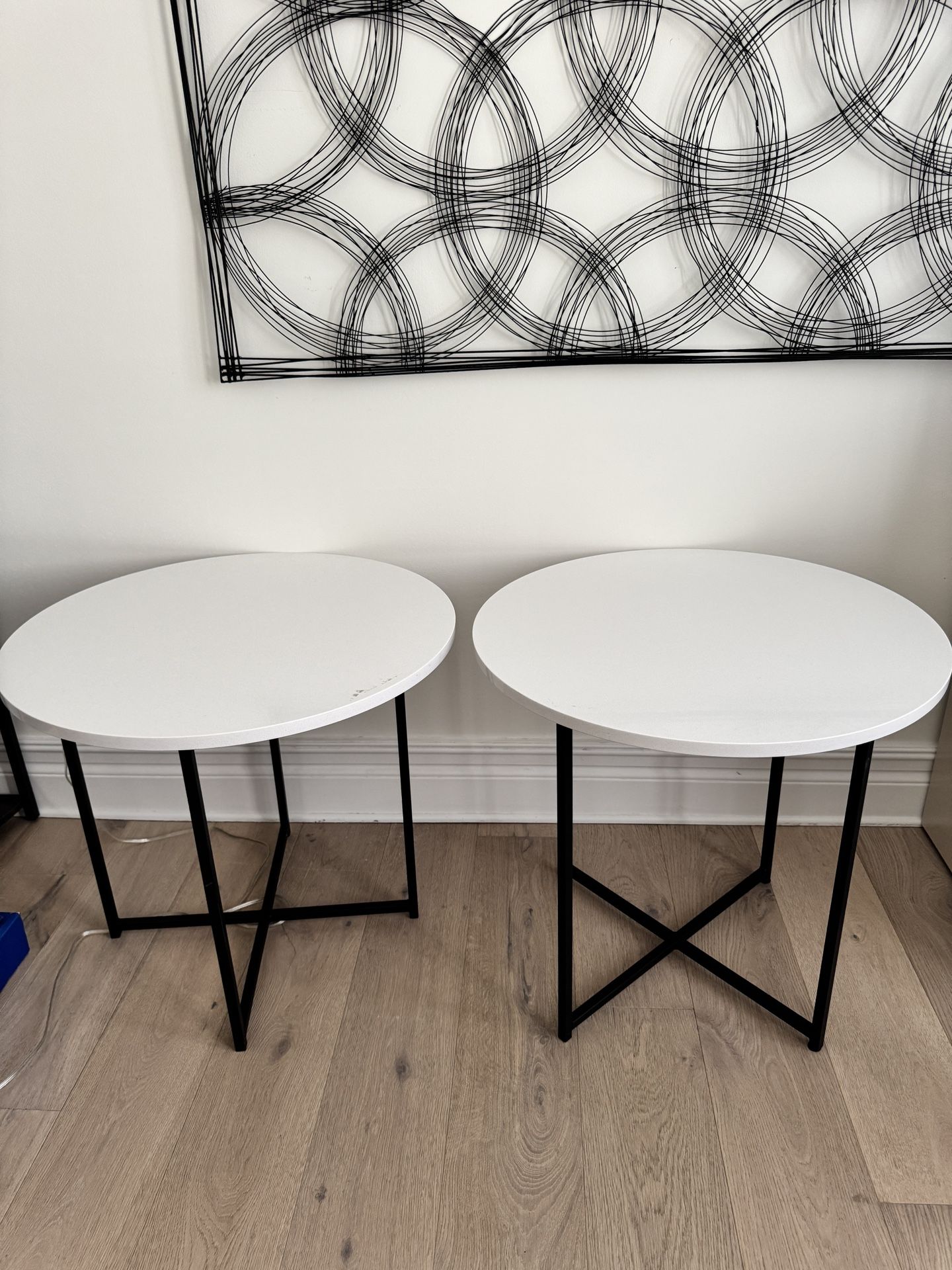 Two Marble top Cocktail Tables