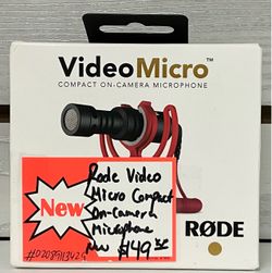 Rode Video Micro Compact On-Camera Microphone New