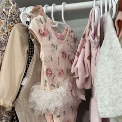 Baby Girl Clothes 0-3(over 20 Pieces) And Swing