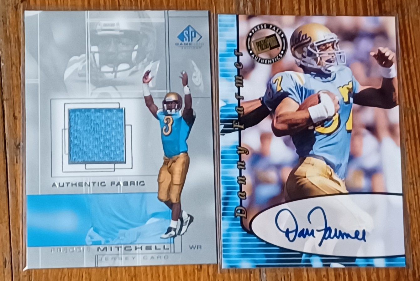 UCLA Bruins Danny Farmer Auto 2000 Freddie Mitchell Jersey Card 2001