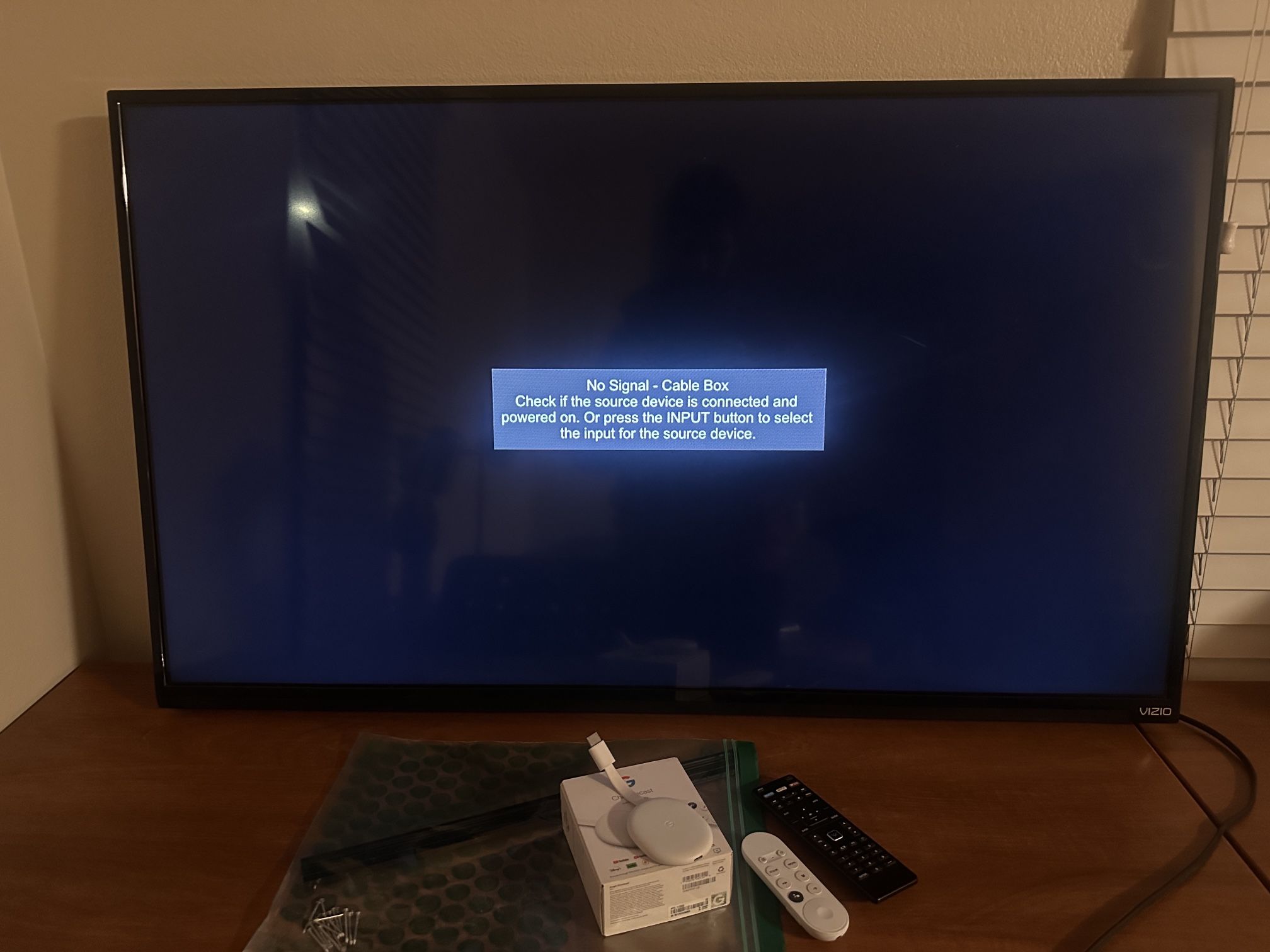 VIZIO 48” Smart TV + Chromecast with Google TV + Wall Mount + 2 Remotes