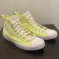 COVERSE HIGH TOP SNEAKERS NEON GREEN SIZE 10.5 men woman 12 