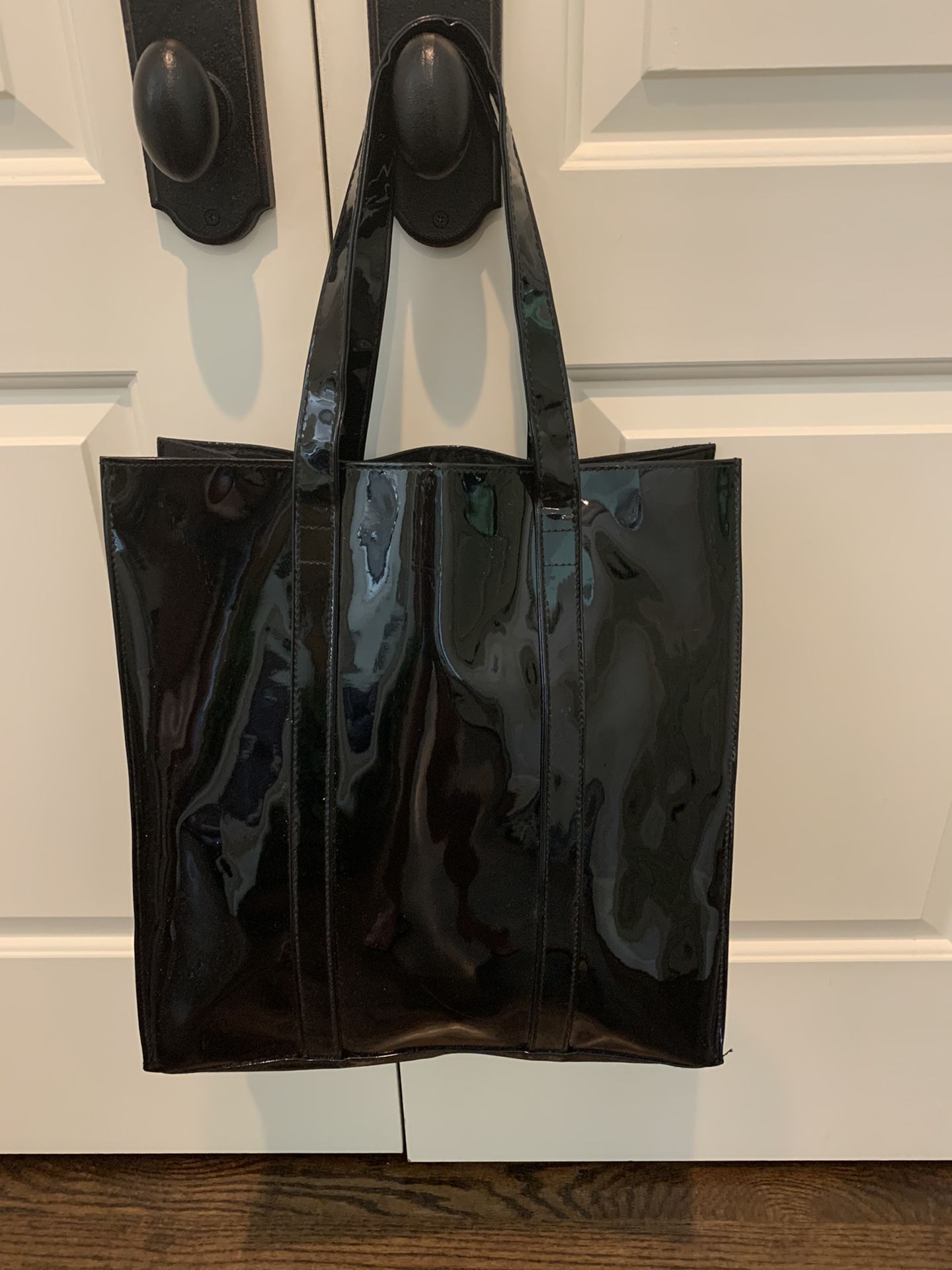 Large Black Vinyl Tote/can Be Used For School or Shopping