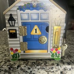 Kids play wood house